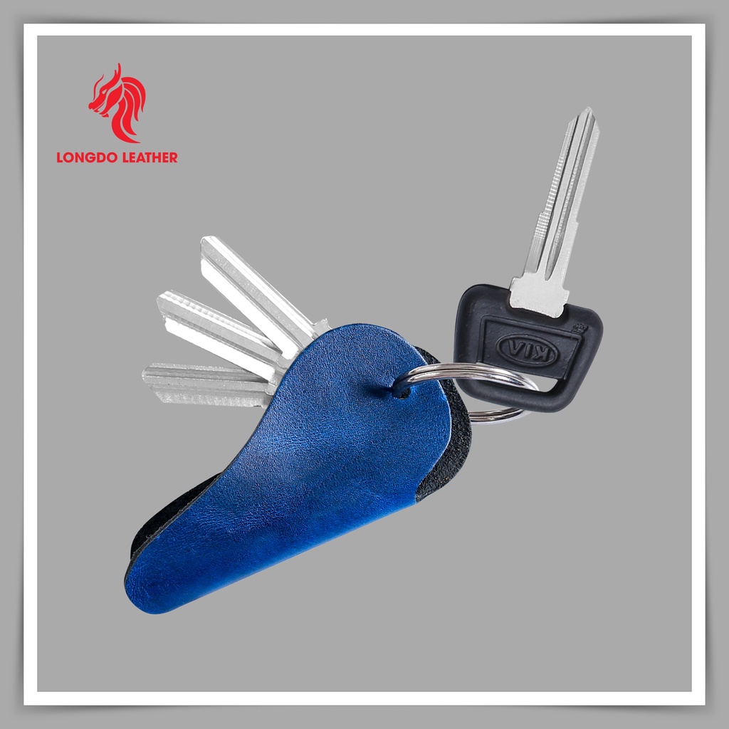 Móc chìa khóa cute cho nam - Cam kết da bò thật 100% - Hàng chính hãng thương hiệu Longdo Leather - MK02