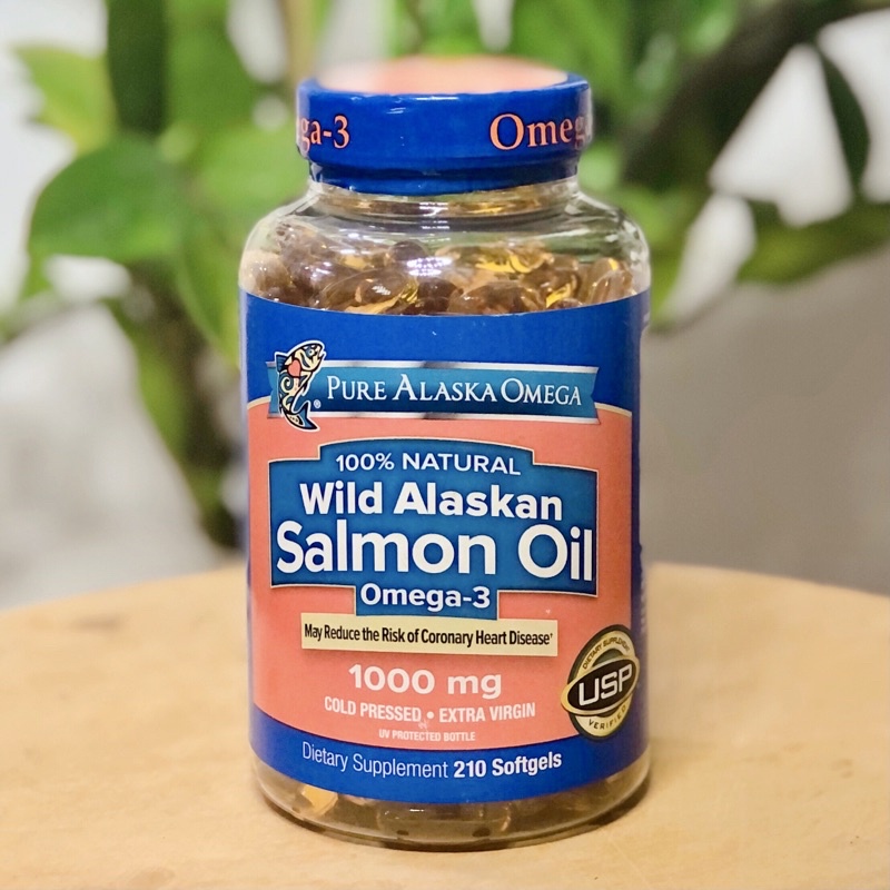🐬🦖 Viên dầu cá hồi Pure Alaska Omega Wild Alaskan Salmon Oil Omega-3 1000mg 210 viên của Mỹ
