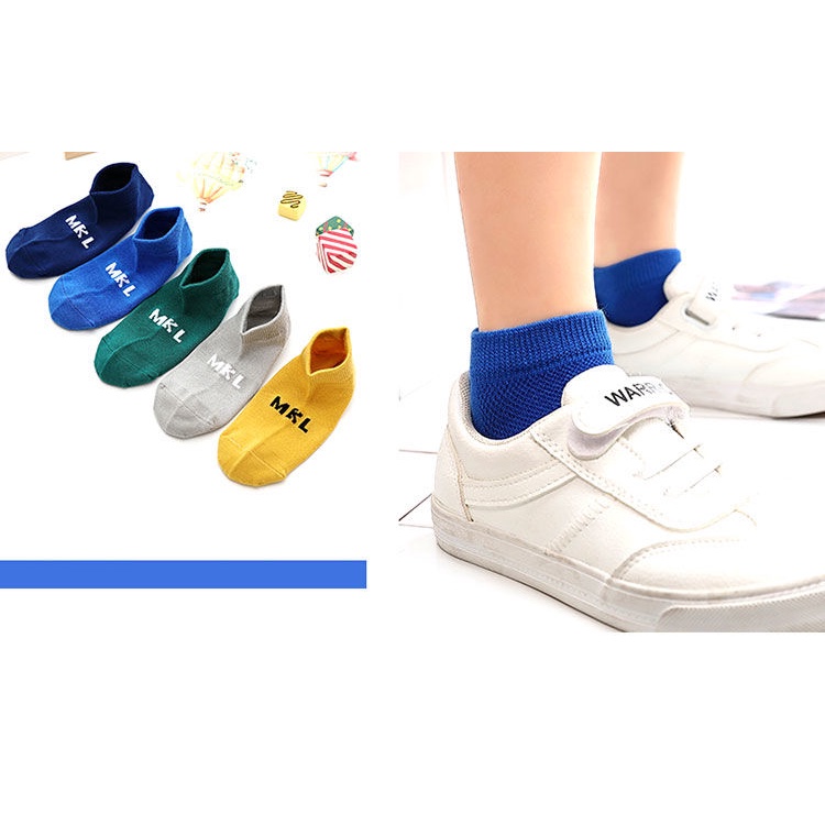 Bộ 5 Đôi Vớ Cotton Mỏng Thoáng Khí Dành Cho Bé