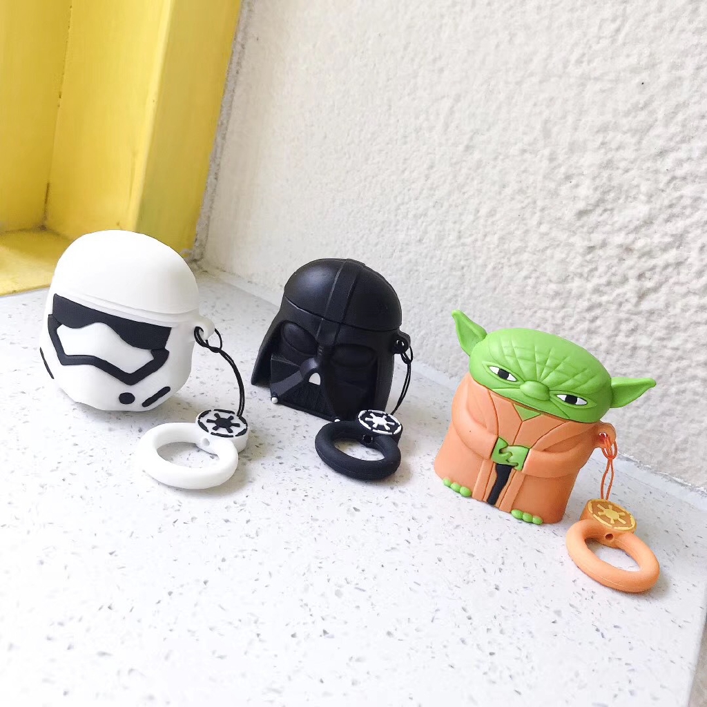 Cute Cartoon Star Wars Protective Case Apple Headphones Airpods 1 2 White Black Samurai Silicone Shatter-resistant Shell