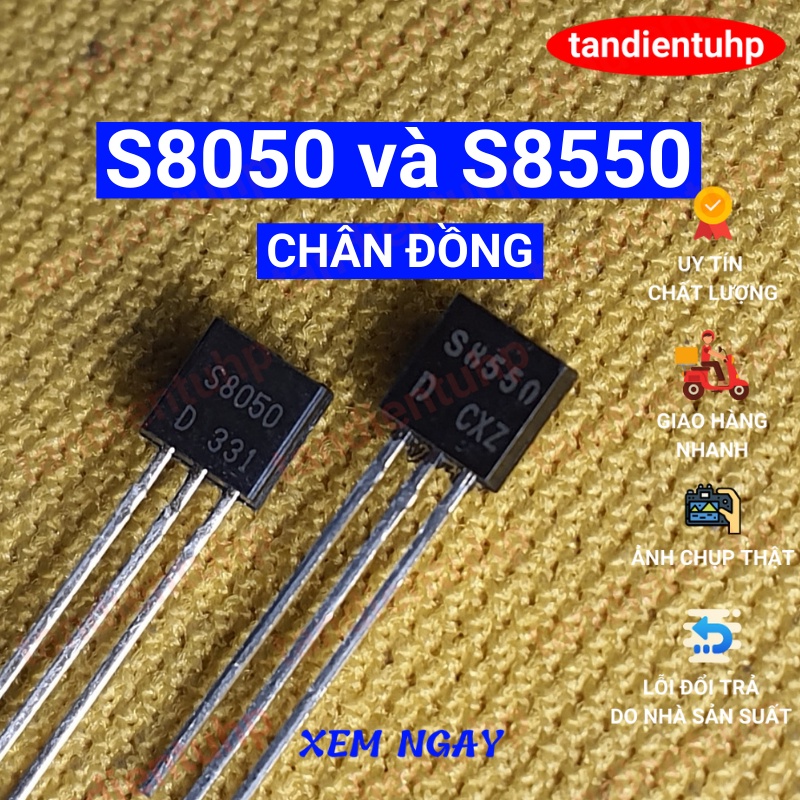 50 CHIẾC BÓNG BÁN DẪN - TRANSISTOR A1015, C1815, S8050, S8550, S9014, S9015, 2N5401, 2N5551 CHÂN ĐỒNG / SẮT MỚI 100%