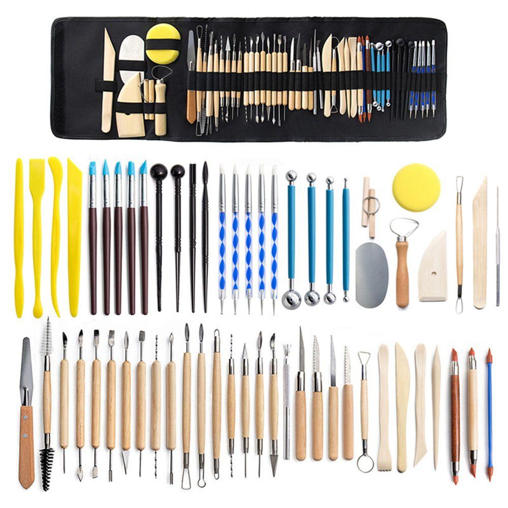 Set 61 Dụng Cụ Điêu Khắc Đất Sét Polymer 1 Kèm Túi Đựng