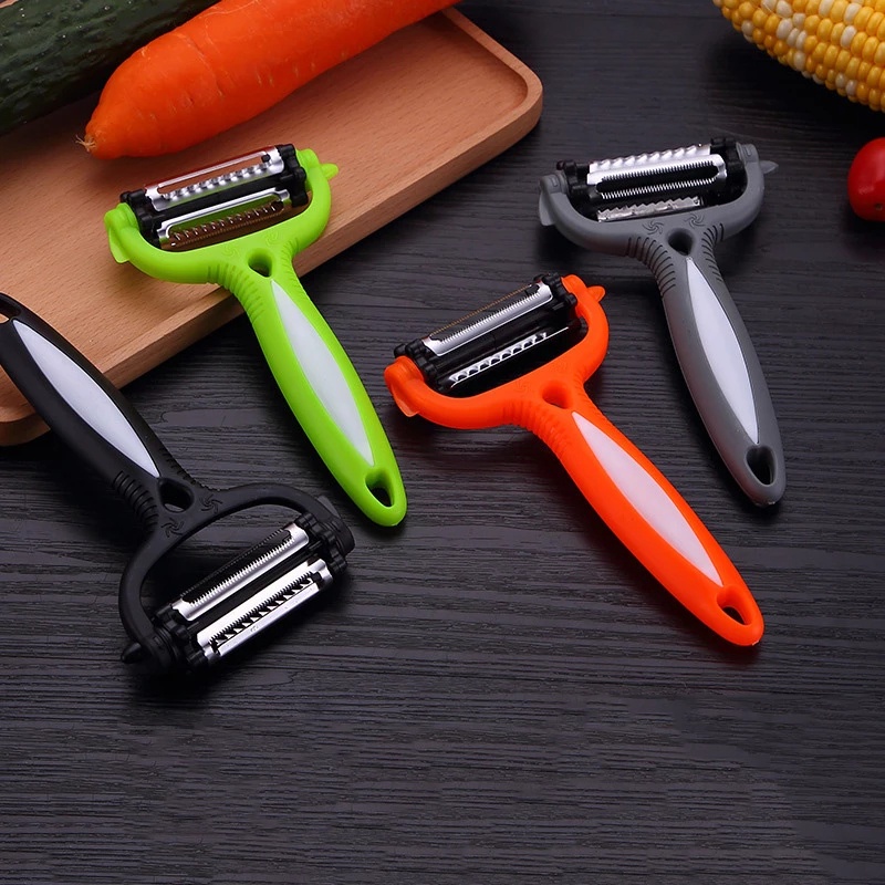 Multifunctional Stainless Steel 3 in 1 Fruit Vegetable Peeler/ 360 Degree Rotating Carrot Potato Rotary Cutter