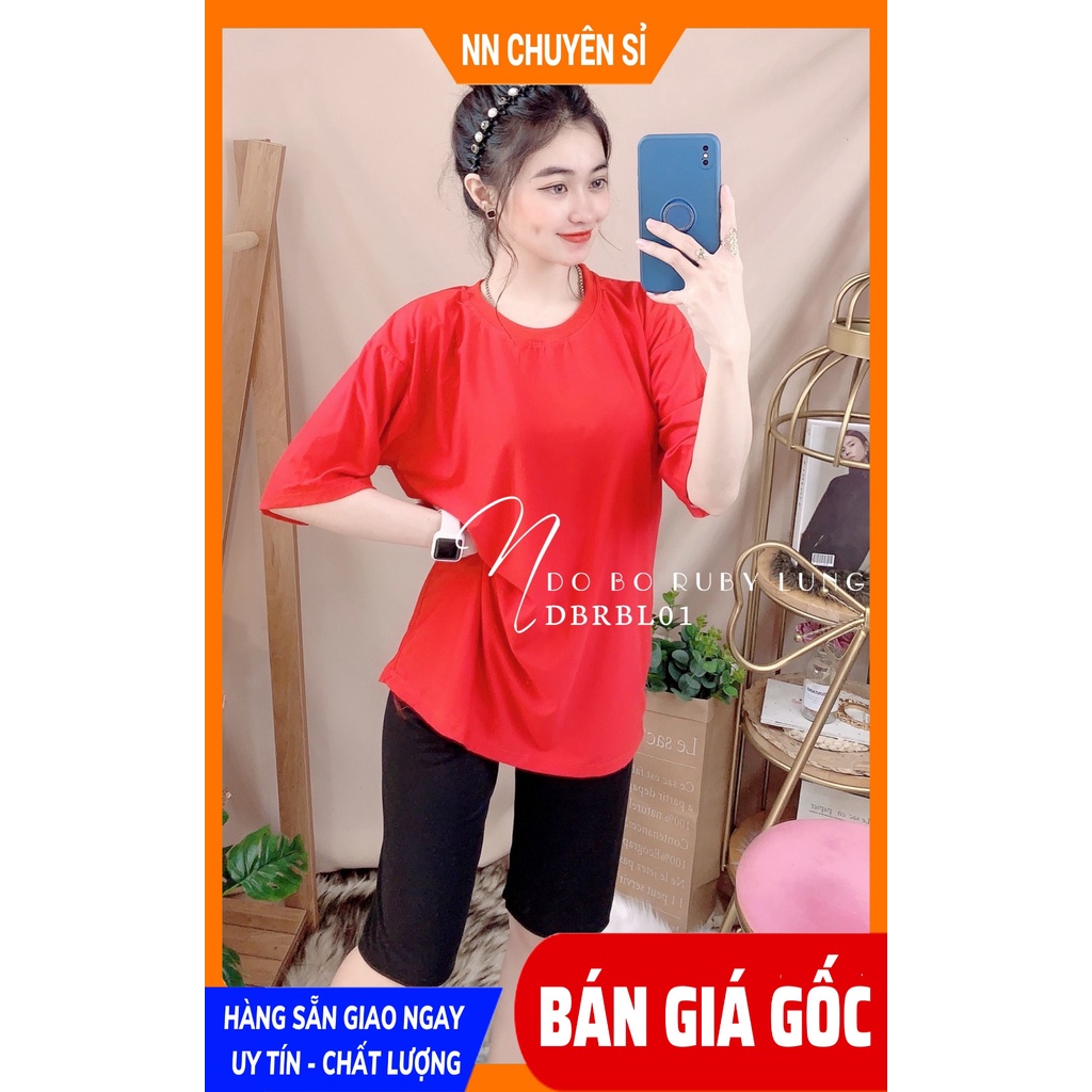 Đồ bộ nữ mặc nhà có size đến 70kg chất thun mềm mịn mát in họa tiết dễ thương DBRBLCT