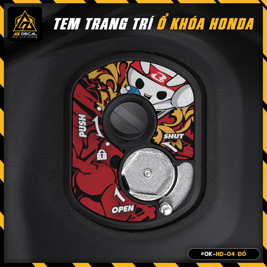 Tem Dán Ổ Khóa Cơ Honda Mẫu Racing Boy (RCB) | OK-HD-04 | Decal Trang Trí Ổ Khóa Honda Đa Dạng Thiết Kế