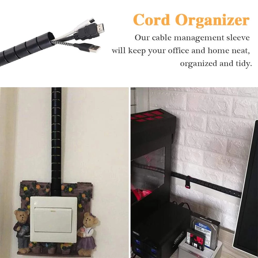 Vỏ Bọc Dây Cáp / Túi Đựng Sắp Xếp Gọn Gàng Linh Hoạt Cho TV / Máy Tính / Máy Tính / Nhà Ở / Văn Phòng