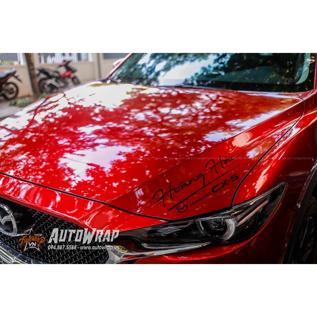 Tem họa tiết xe CX5 Hoàng Hải - Tem họa tiết ô tô Mazda, tem dán sườn xe thể thao