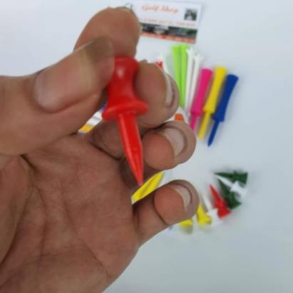 10 Tee Golf Gỗ , Tee Nhựa Ngắn Dài- Trụ Bóng