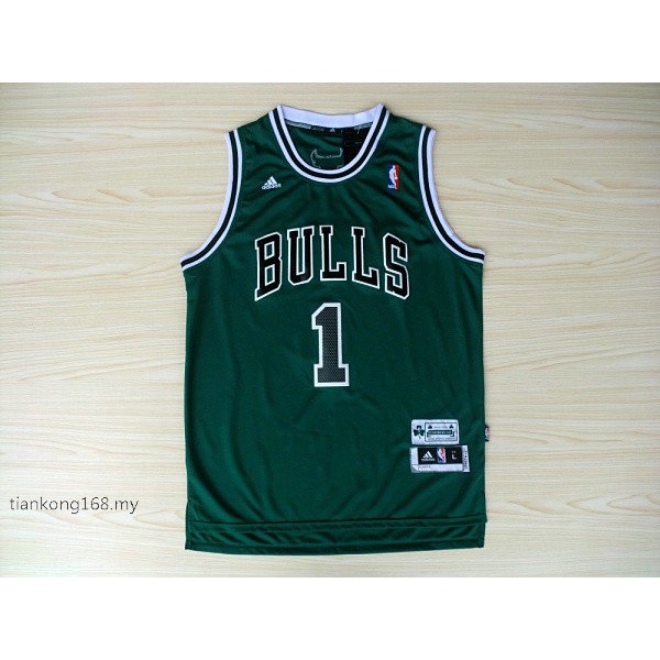 Áo Thun Bóng Rổ Thêu Họa Tiết Logo Đội Bóng Chicago Bulls 1 Derrick Rose R30 Hàng Mới Cho Nam