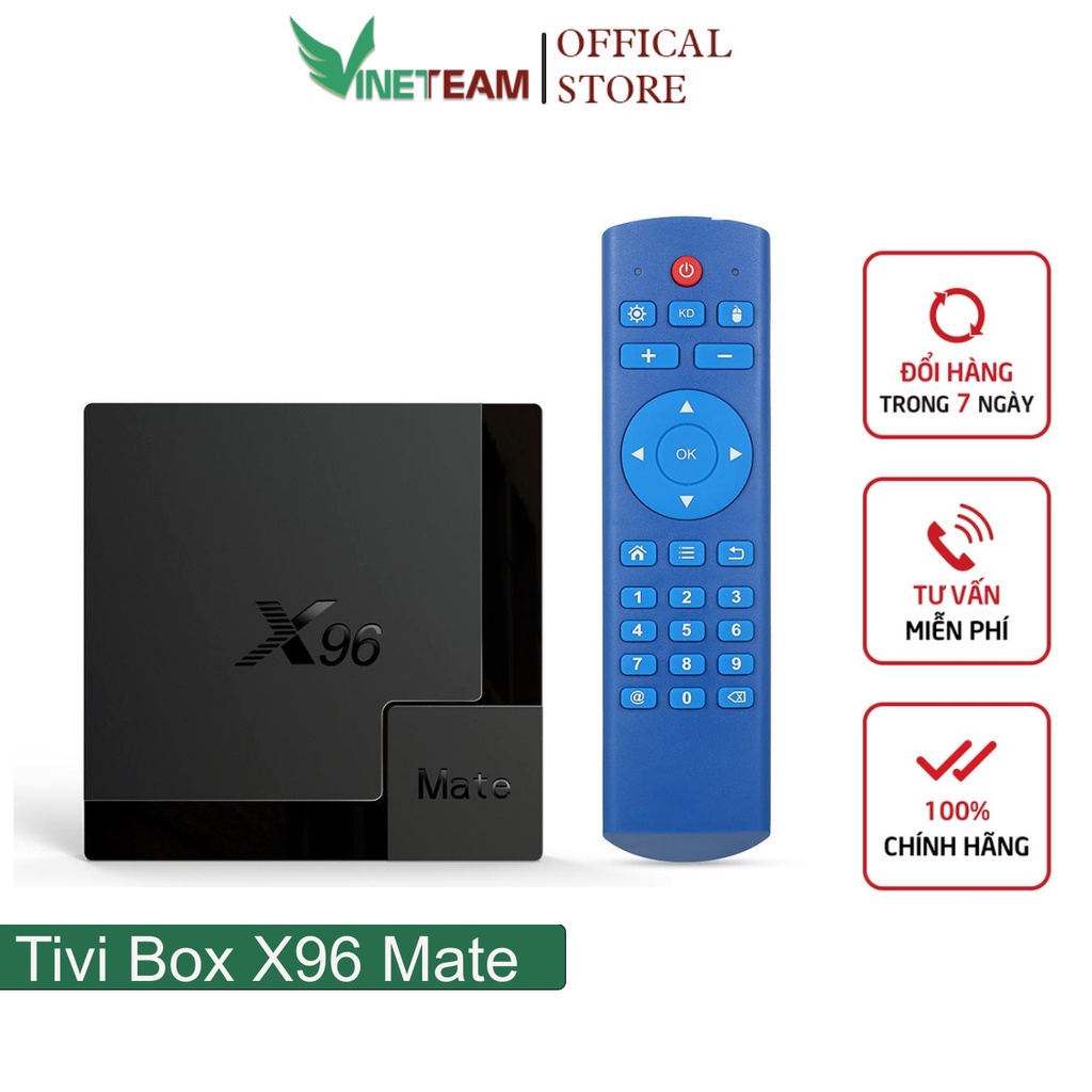 Android Tivi Box VINETTEAM X96 Mate 4G 32G Allwinner H616 Android 10 - X96 Mate 4G 32G - Cổng HDMI - Bluetooth 5.0 -4457