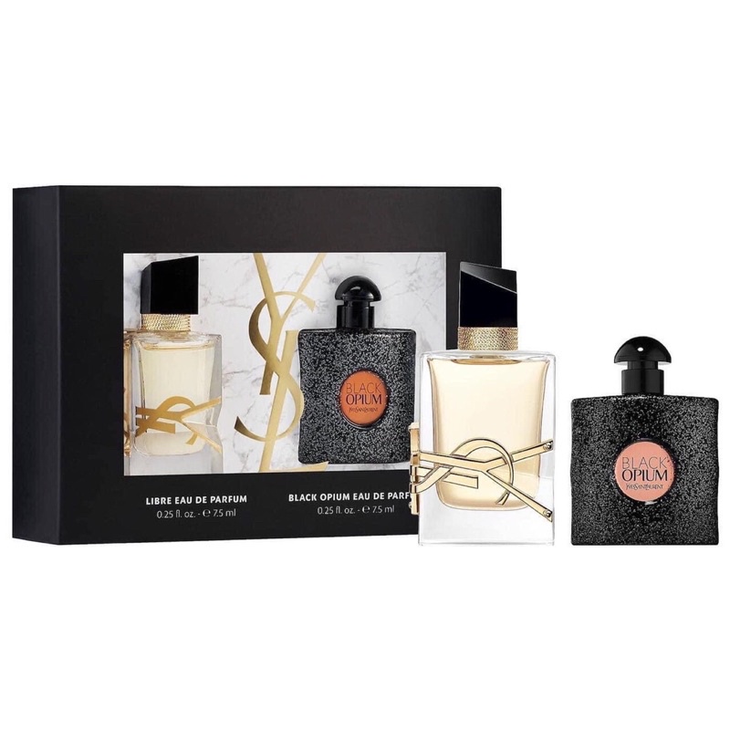 Set nước hoa Mini YSSL Black Opium &amp; Libre Eau de Parfum Duo gồm 2 chai