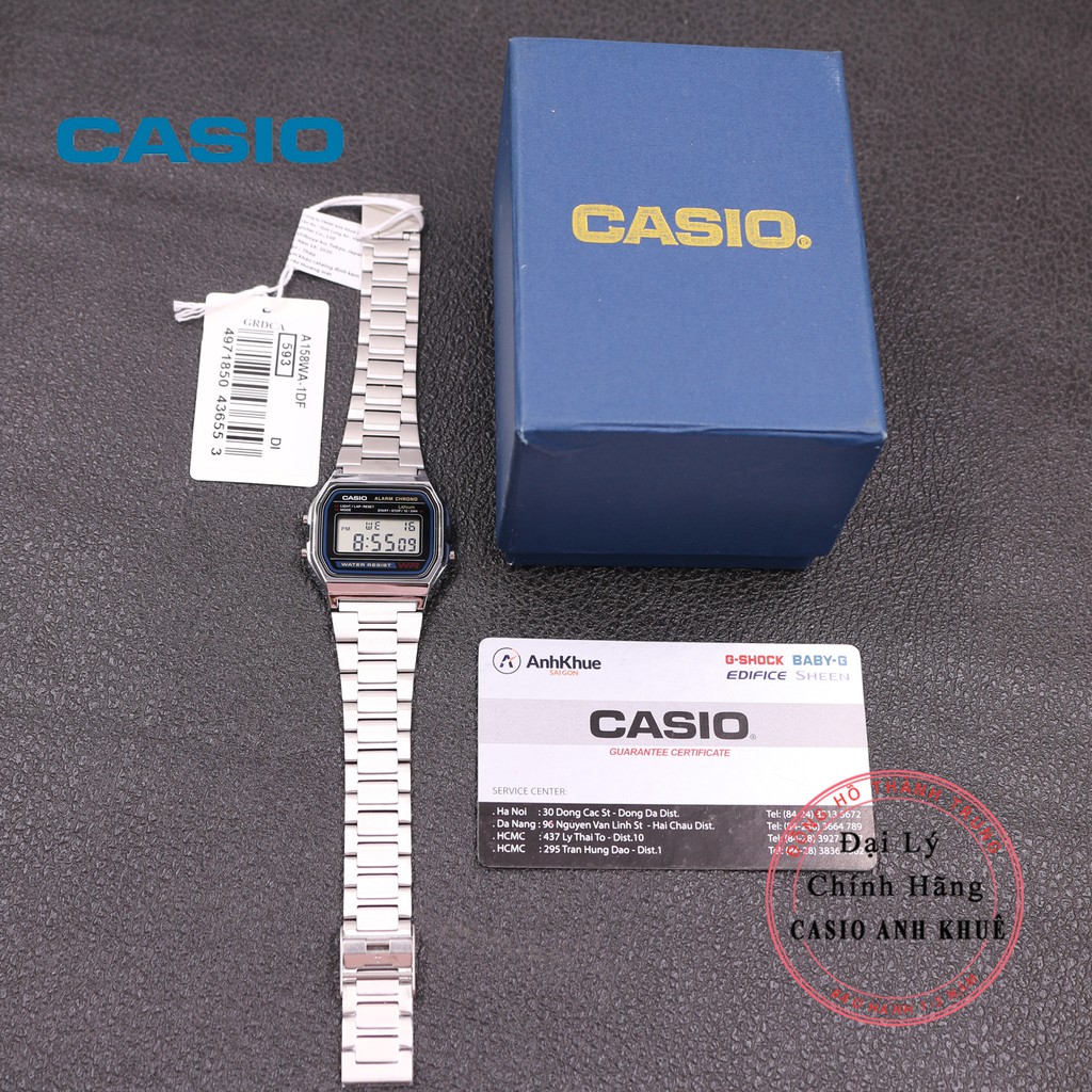 Đồng hồ Unisex Casio Vintage A158WA-1DF dây kim loại