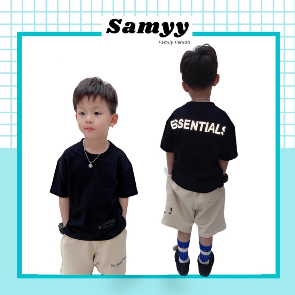 Áo thun tay lỡ unisex Essentials phản quang cho bé ,Samyy_vn