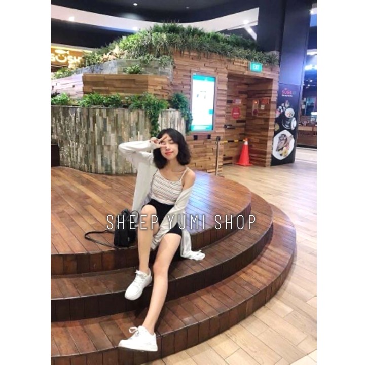 ÁO HAI DÂY NỮ DÁNG ÔM THUN CO GIÃN SIÊU MÁT SHEEP YUMI SHOP AD01