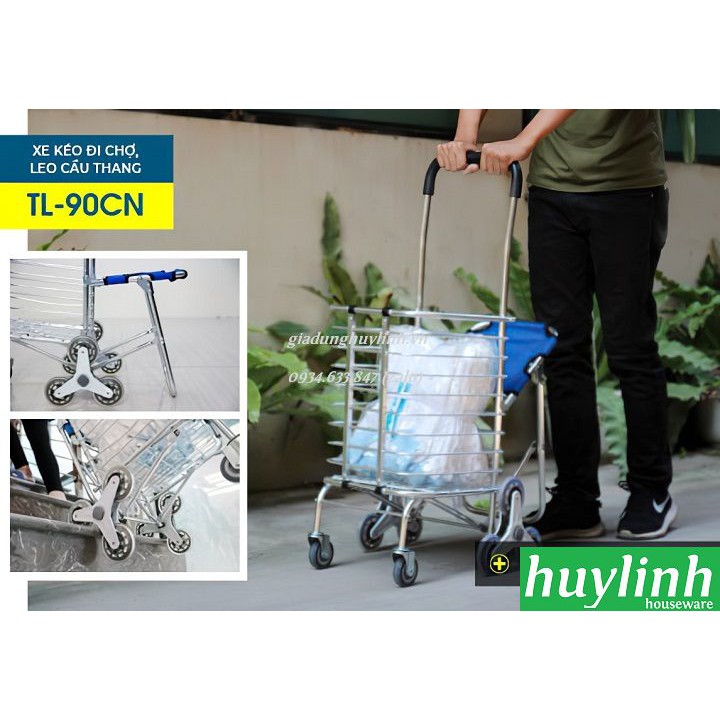 Freeship Xe kéo đi chợ, leo cầu thang Advindeq TL-90CN - 50kg