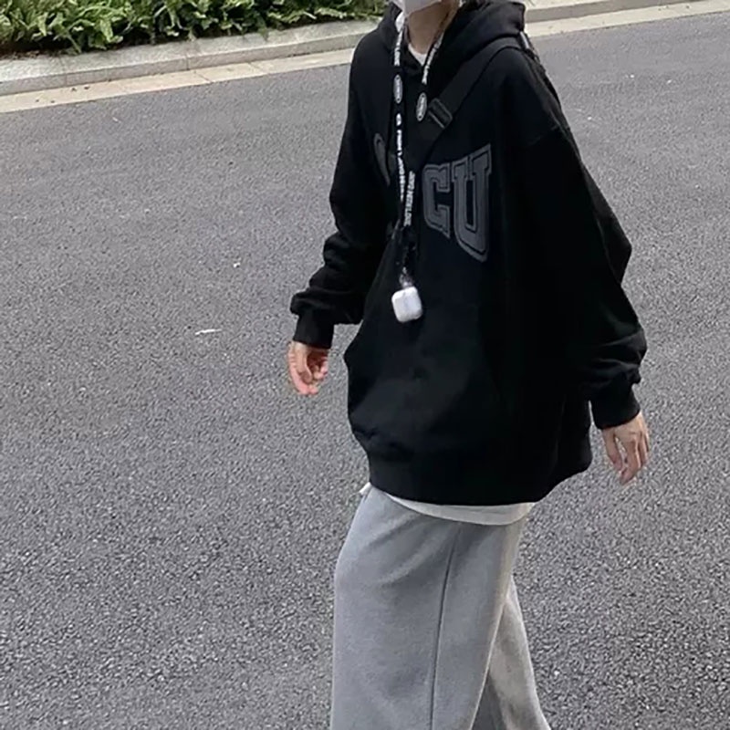 Áo khoác hoodie Hàn Quốc dáng rộng cho nữ