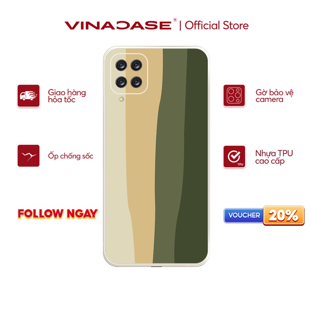 Ốp lưng Vina Case Samsung A10/A50S/A32/A12/M10/....Silicone TPU dẻo viền vuông bảo vệ camera hình Cầu vồng