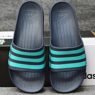 Adidas Duramo màu xanh đen sọc xanh ngọc
