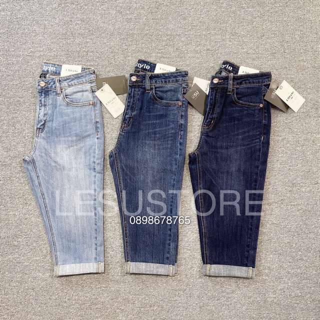 ẢNH TỰ CHỤP QUần Jeans Ngố Ôm Trơn Gấp Lai