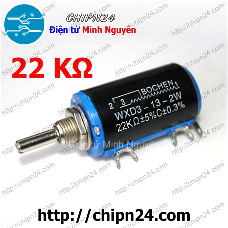 [1 CÁI] (F40) Biến trở WXD3 22K (WXD3-13-2W) (Biến trở Chiết áp tinh chỉnh xoay 10 vòng)