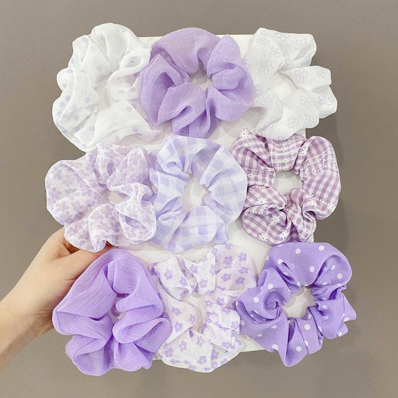 Dây Cột Tóc Co Giãn Màu Tím Xinh Xắn Thời Trang Cho Nữ