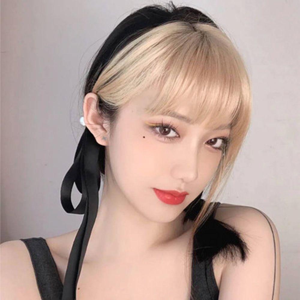 QQMALL Tóc Mái Giả 3D Màu Ombre Đen Sành Điệu