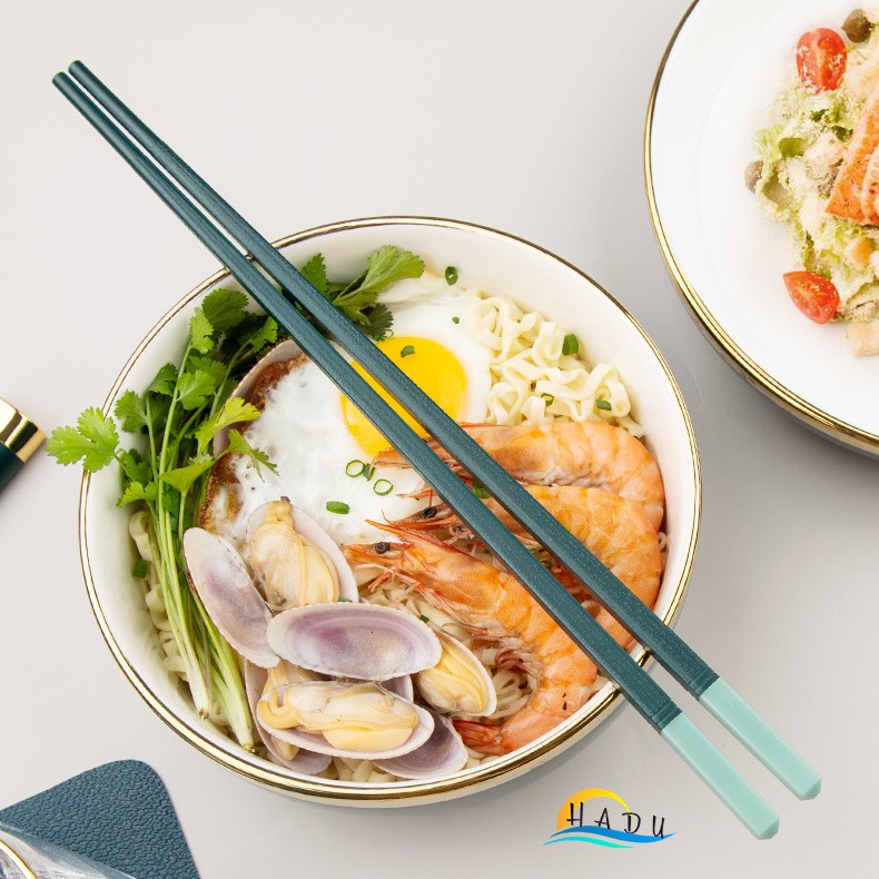Đũa ăn cơm cao cấp kiểu Nhật bản chống mốc Kháng Khuẩn Sợi Thủy Tinh Màu Xanh Bắc Âu Sang Trọng HADU