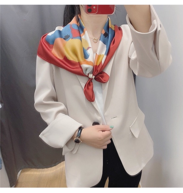 Khăn turban lụa vuông size 70x70cm - Maben