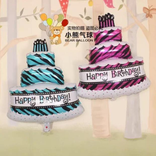 Bong bóng hình bánh sinh nhật trang trí, decor tiệc sinh nhật, party