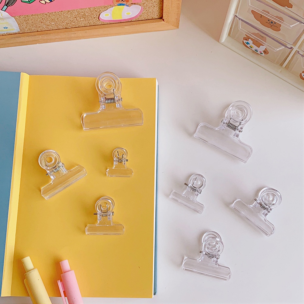 Set 5 kẹp nhựa trong suốt nhiều kích cỡ dùng để kiểm tra đồ ăn vặt | BigBuy360 - bigbuy360.vn