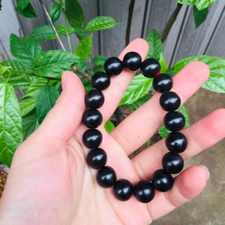 Vòng tay gỗ mun sừng hạt 12 li
