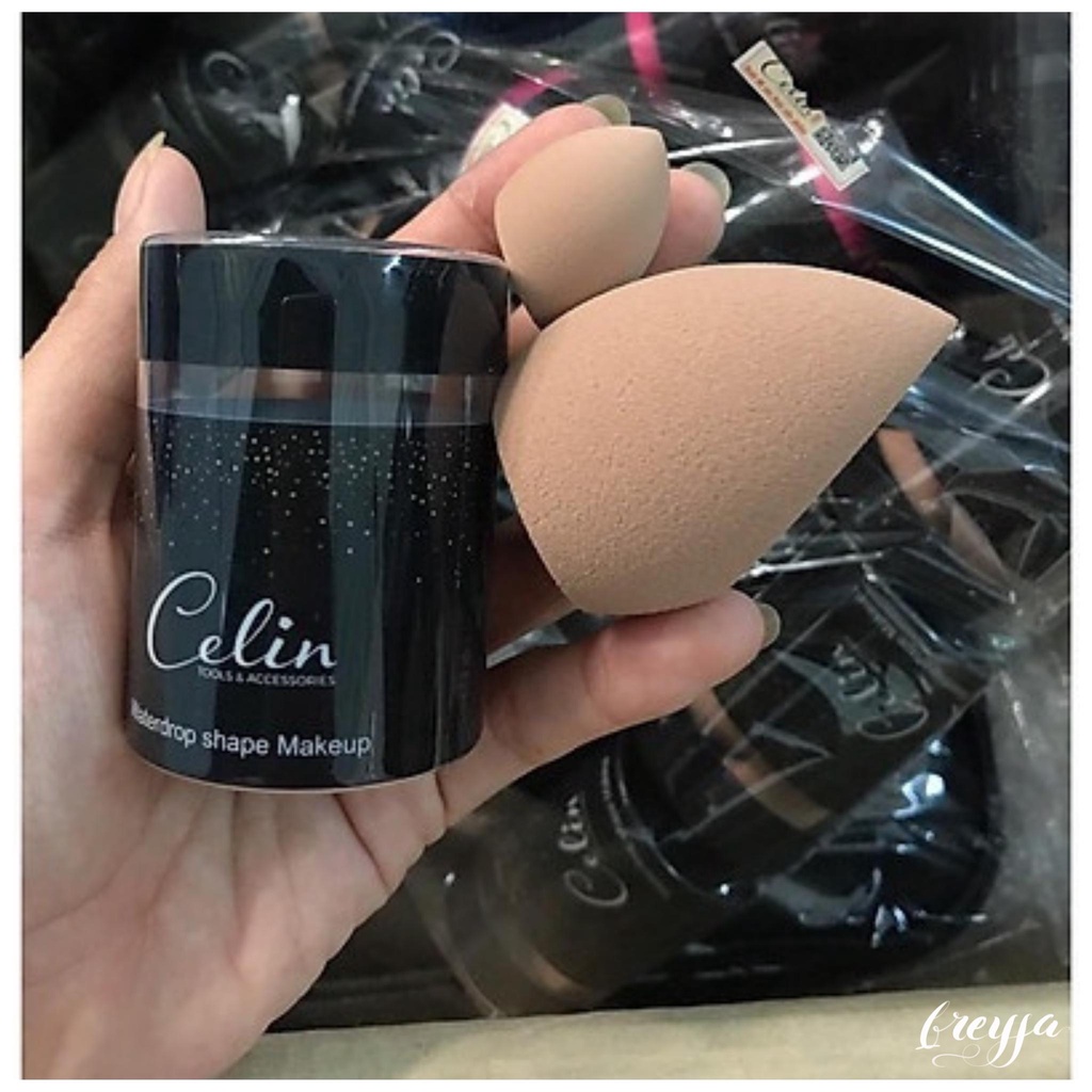 Bông Mút Tán Nền Celin 2 Chiếc Chính Hãng Gồm Màu Nâu Đen Chuyên Dùng Cho trang Điểm Siêu Mềm Đàn Hồi Cao