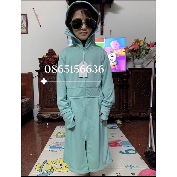 Áo chống nắng dài thân bo đai dành cho bé gái 4-12tuổi ,làm bằng chất liệu vải thơm mềm ,thoáng mát