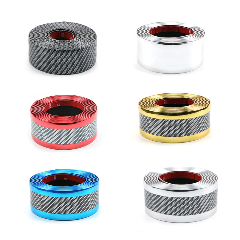 Dây Dán Cao Su Sợi Carbon Chống Trầy Xước Cao Cấp Tự Dán Cho Bệ Cửa Xe Hơi