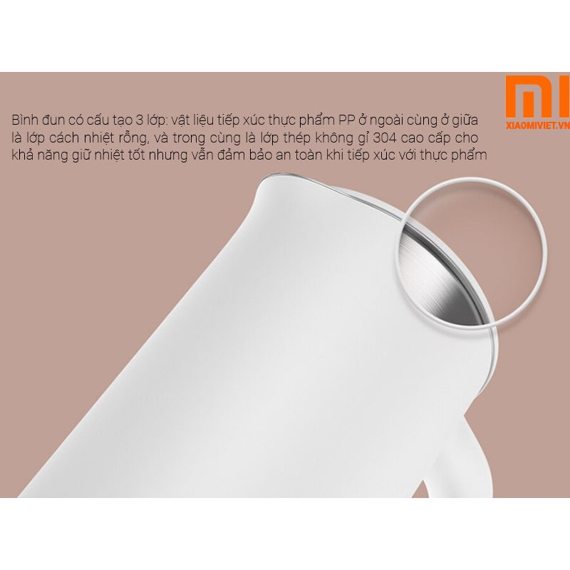 Ấm Đun Nước Siêu Tốc Xiaomi MIJIA 1A - Bình đun nước Xiaomi 1A - Kết Nối Đồng Bộ Với Điện Thoại - An Toàn Mọi Gia Đình