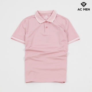 Áo Polo nam AC MEN phối cổ dệt viền, vải cá sấu Cotton xuất xịn, sang trọng - lịch lãm CB499HONG