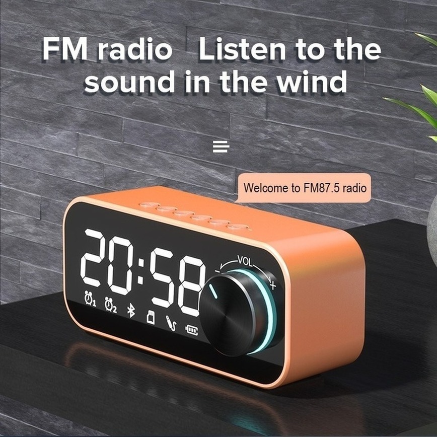 Loa Bluetooth Không Dây Tích Hợp Fm / Đồng Hồ / Nhiệt Độ