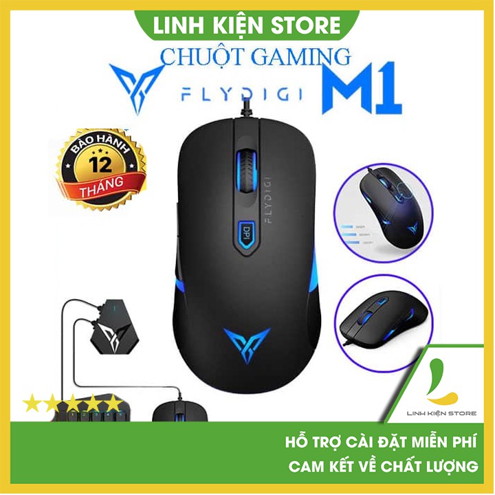 Chuột gaming Flydigi M1 - Tương thích cực tốt với Flydigi Q1 và D1