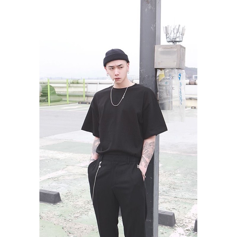 Áo thun trơn tay lỡ WEARIT basic form rộng nam nữ hai màu đen trắng | BigBuy360 - bigbuy360.vn