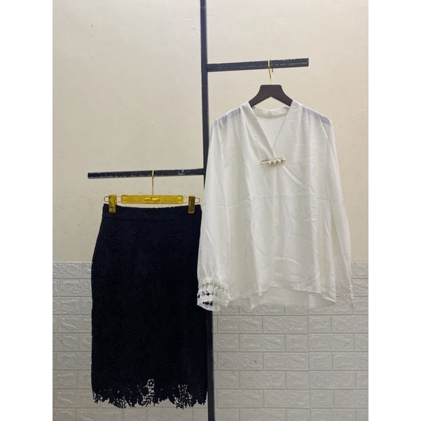 Xả - Áo sơ mi công sở cổ chocker  Quảng Châu cao cấp