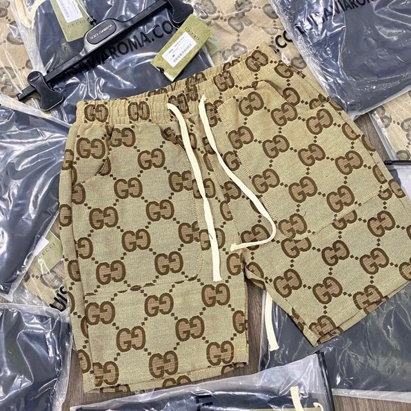 Quần Gucci Nam Logo Nổi Cực Chất - Quần Đùi Nam Nữ Gc Chất Liệu Cotton Thô Cao Cấp DT Fashion Menwear
