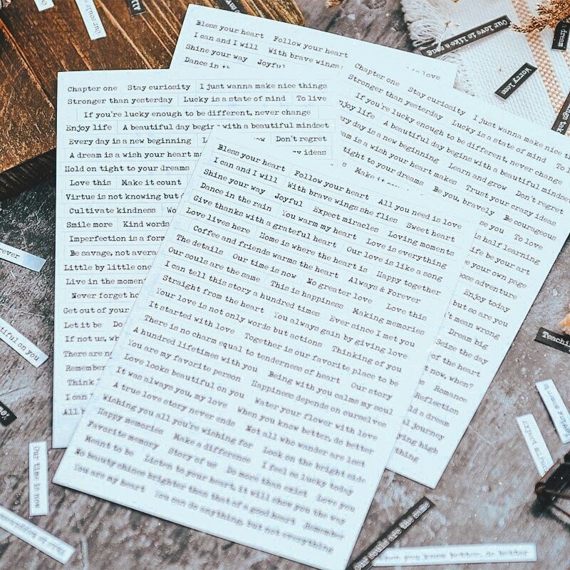 𝓚𝓻𝓲𝓼𝓷𝓪.𝓻𝓸𝓸𝓶 ♡ Set 4 tờ/ 8 tờ sticker quotes  tiếng anh trang trí sổ