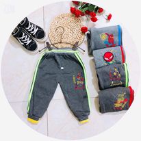 Quần Nỉ Bông Thêu Hình Siêu Nhân Cho Bé Trai
