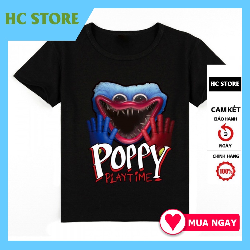 Áo thun hoạt hình Huggy Wuggy Poppy Playtime độc đáo dành cho bé cực HOT giá siêu rẻ