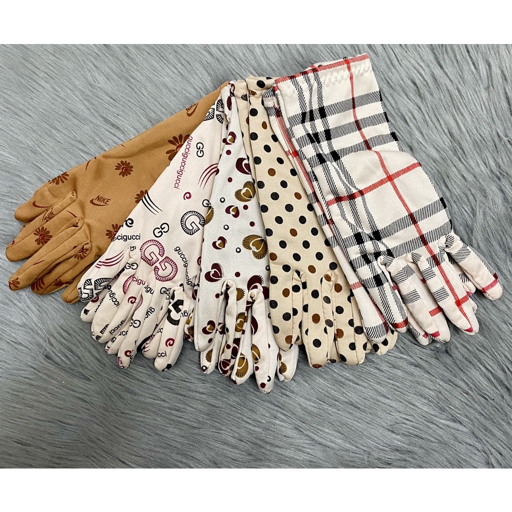 [HCM]Combo 5 đôi Găng tay dài 35cm có 2 mẫu bông và sọc co giãn vải thun  thoáng mát , ảnh thật , bảo đảm giao đúng hàng