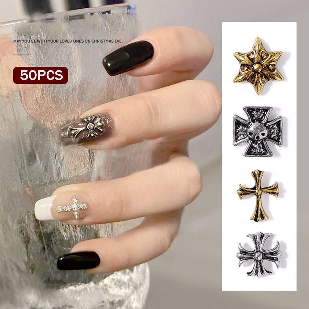 Set 50 Đinh Tán 3D Trang Trí Móng Tay Phong Cách Vintage Độc Đáo|Phụ Kiện Đinh Tán Trang Trí Móng Tay Xinh Xắn