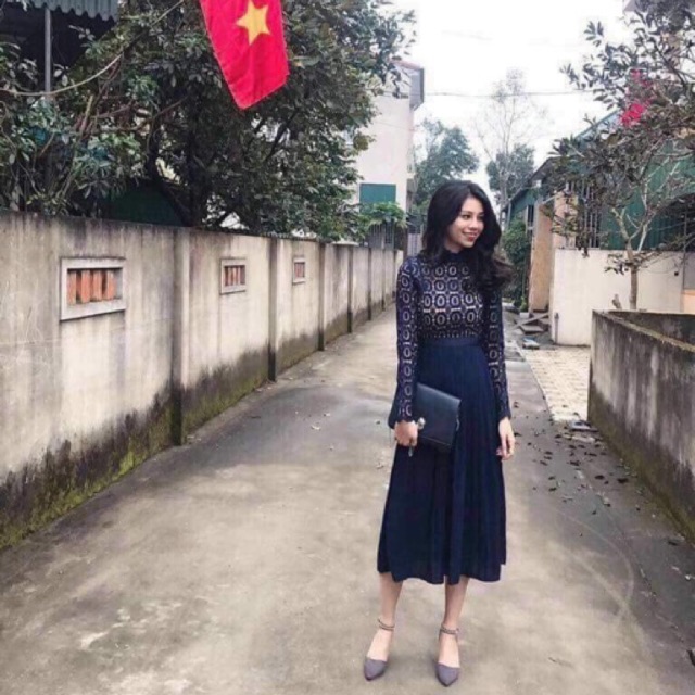 Đầm ren navy UK6-UK8