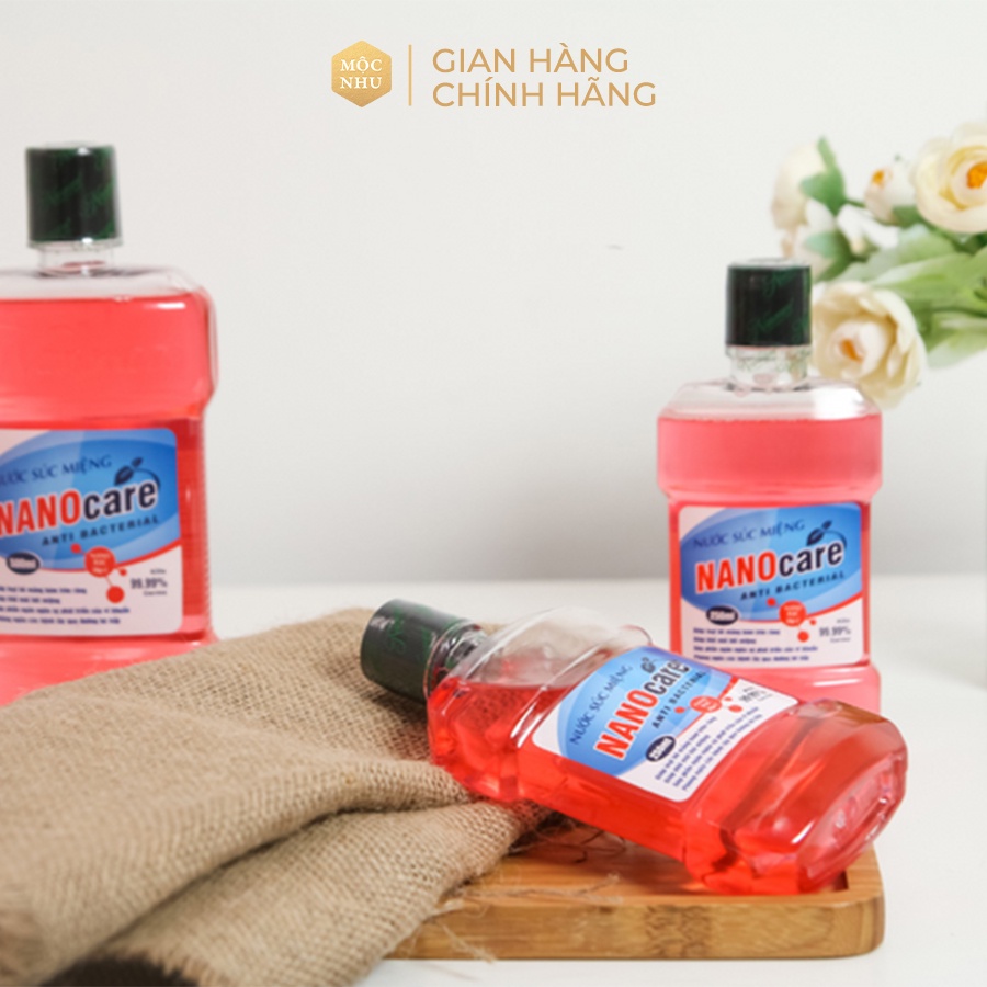 Bộ 4 Chai Thảo Dược Nước Súc Miệng Nano Care Tinh Chất Mật Cau 250ml