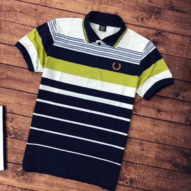 Áo thun sọc ngang cổ bẻ