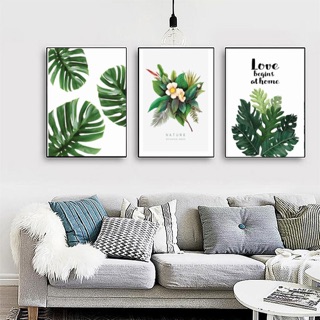 Tranh treo tường Tranh CANVAS bộ 3 hoa lá kích thước 40*50